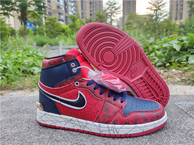 Men's Running Weapon Air Jordan 1 High Top Red/Navy Shoes 486 Men's Running Weapon Air Jordan 1 High Top Red/Navy Shoes 486